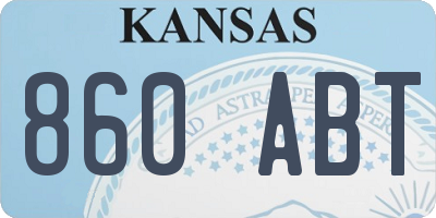 KS license plate 860ABT