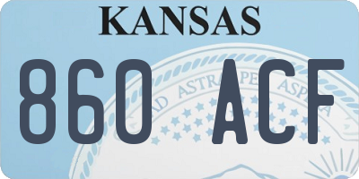 KS license plate 860ACF