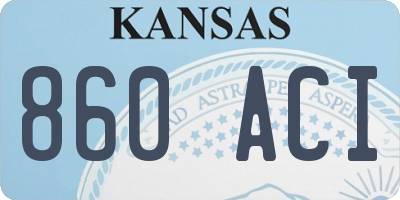 KS license plate 860ACI