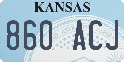 KS license plate 860ACJ