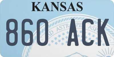 KS license plate 860ACK