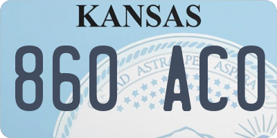 KS license plate 860ACO