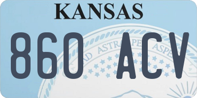 KS license plate 860ACV