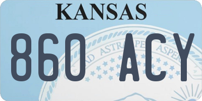 KS license plate 860ACY