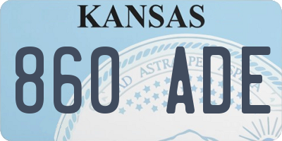 KS license plate 860ADE