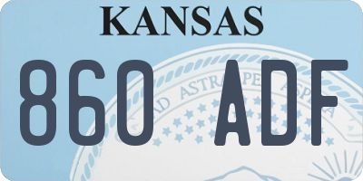 KS license plate 860ADF