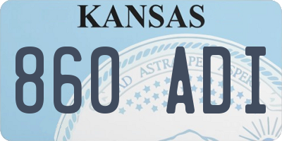 KS license plate 860ADI