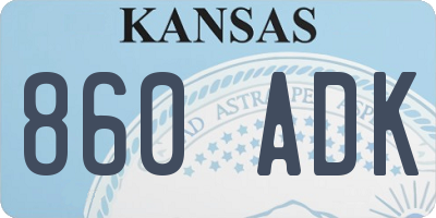 KS license plate 860ADK