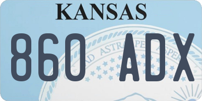 KS license plate 860ADX