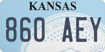 KS license plate 860AEY