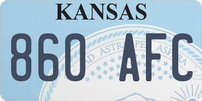 KS license plate 860AFC