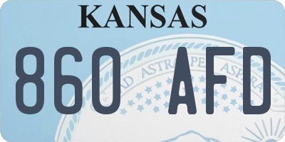 KS license plate 860AFD