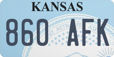 KS license plate 860AFK