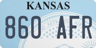 KS license plate 860AFR