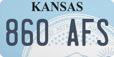 KS license plate 860AFS