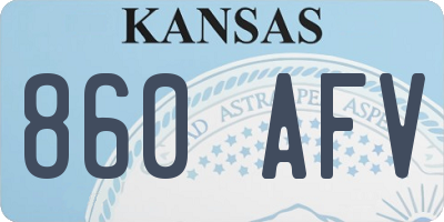 KS license plate 860AFV