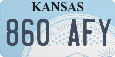 KS license plate 860AFY