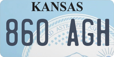 KS license plate 860AGH