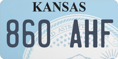 KS license plate 860AHF