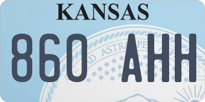 KS license plate 860AHH