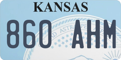 KS license plate 860AHM