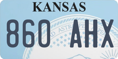 KS license plate 860AHX