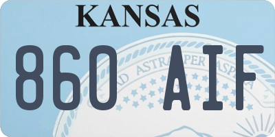 KS license plate 860AIF