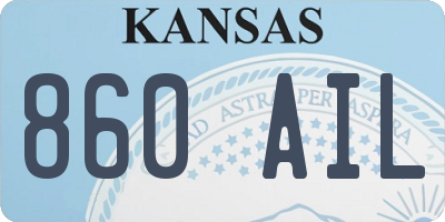 KS license plate 860AIL