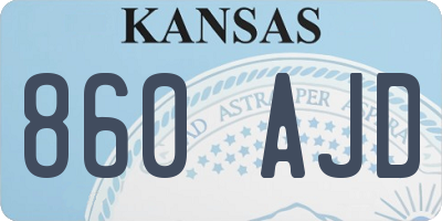 KS license plate 860AJD