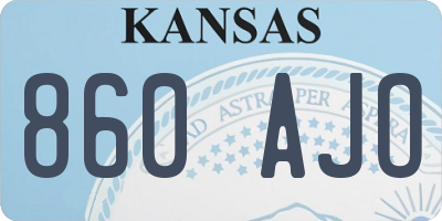 KS license plate 860AJO