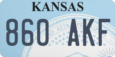 KS license plate 860AKF