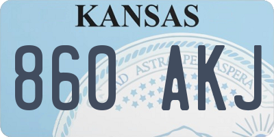 KS license plate 860AKJ
