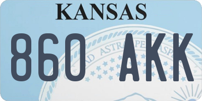 KS license plate 860AKK