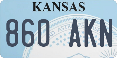KS license plate 860AKN
