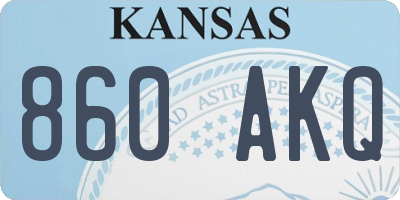 KS license plate 860AKQ