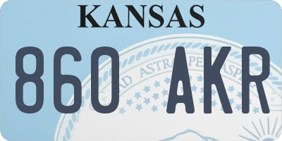 KS license plate 860AKR