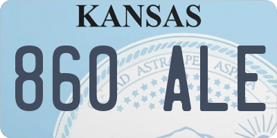 KS license plate 860ALE
