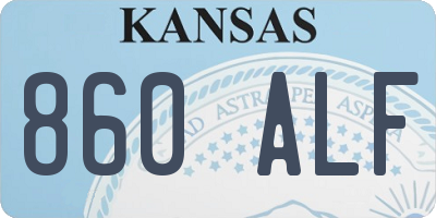 KS license plate 860ALF