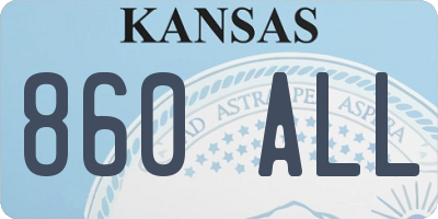 KS license plate 860ALL