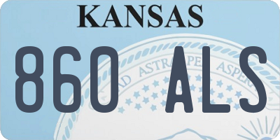 KS license plate 860ALS