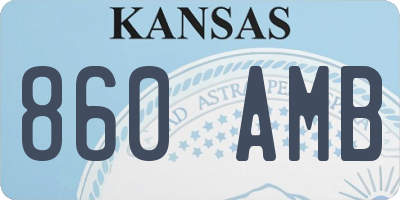 KS license plate 860AMB