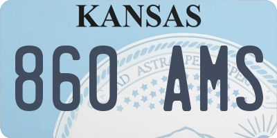 KS license plate 860AMS