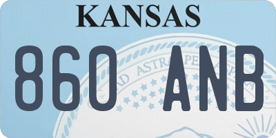 KS license plate 860ANB
