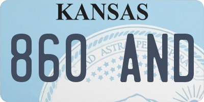 KS license plate 860AND