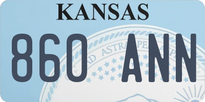 KS license plate 860ANN
