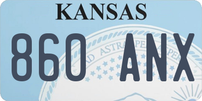 KS license plate 860ANX