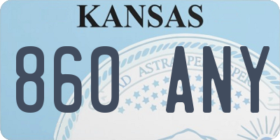 KS license plate 860ANY