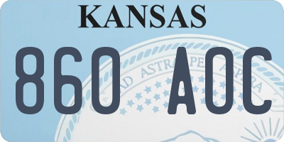 KS license plate 860AOC
