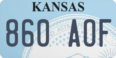 KS license plate 860AOF