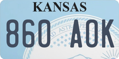 KS license plate 860AOK